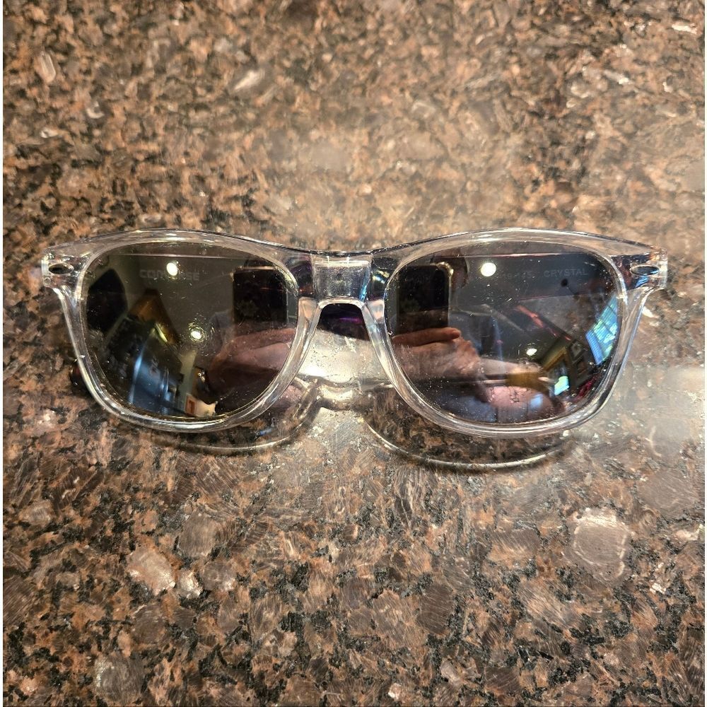 Converse Clear Frame Sunglasses with Dark Lenses